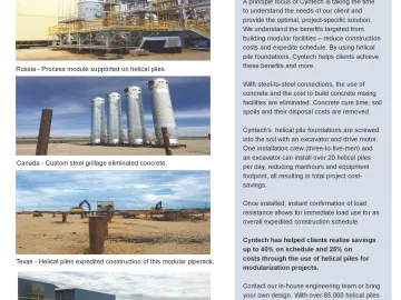 Helical pile foundations for modular facilities