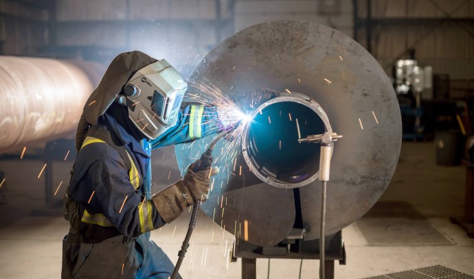 Welding helical piles