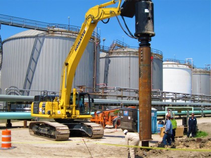 Installing helical piles for a foundation